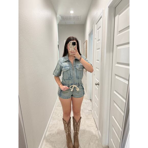 Free people denim romper - size small - Picture 1 of 5